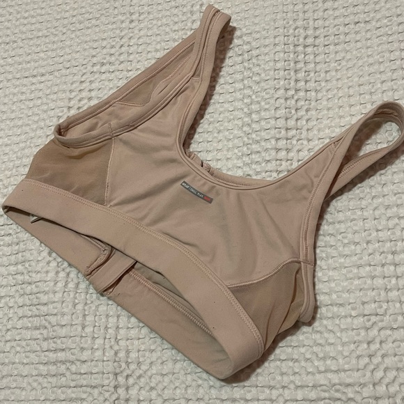 Aerie Play & Chill Blush colored Zip-up Sports Bra, Size small - Picture 2 of 5